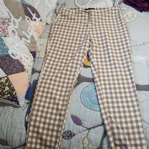Zara pants, flat front with side zipper.
